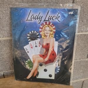 Lady Luck Metal Sign - Wall Decor